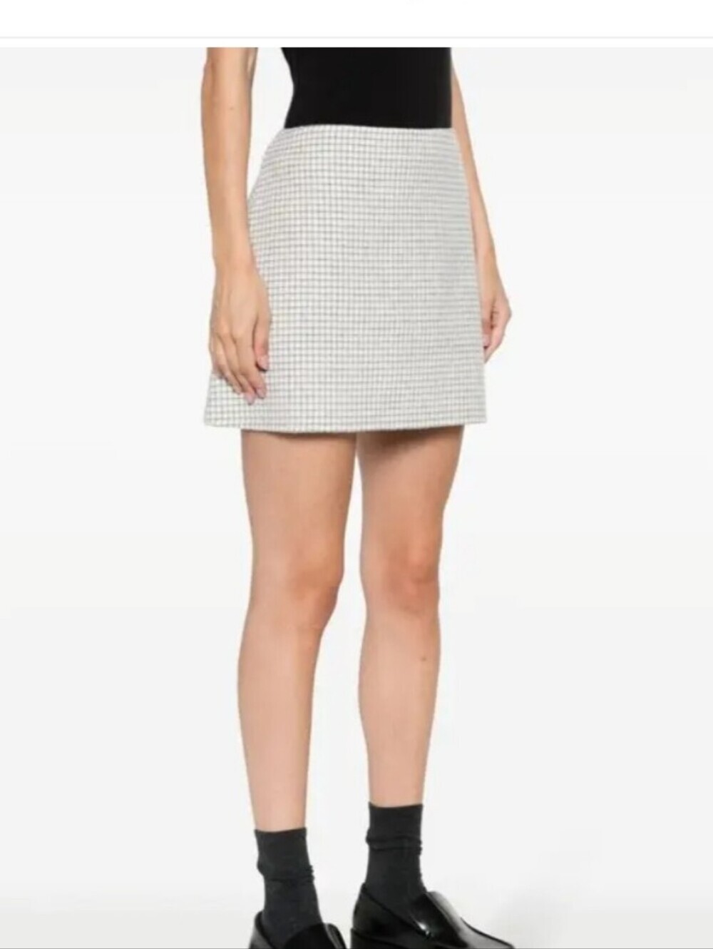 Wool Mini Centie Skirt Jupe With Little White and Grey Mix Pictures